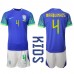 Günstige Brasilien Marquinhos #4 Babykleidung Auswärts Fussballtrikot Kinder WM 2022 Kurzarm (+ kurze hosen)